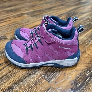 Merrell Hiking Shoes Outback Mid MK165724 Berry Navy Boots Girls Size 1M